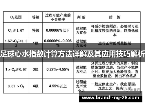 足球心水指数计算方法详解及其应用技巧解析 足球心水指数计算方法详解及其应用技巧解析